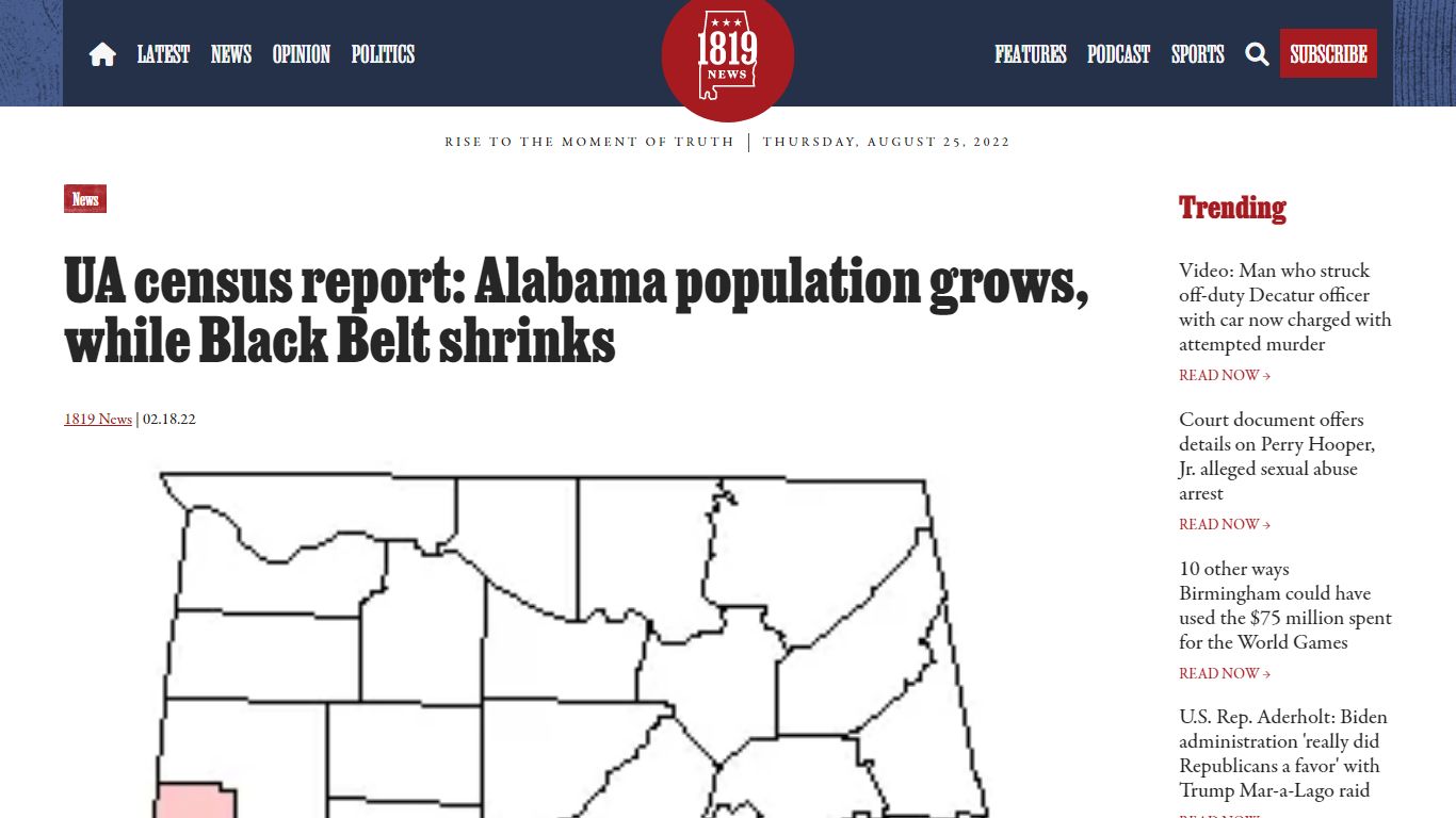 UA census report: Alabama population grows, while Black Belt shrinks